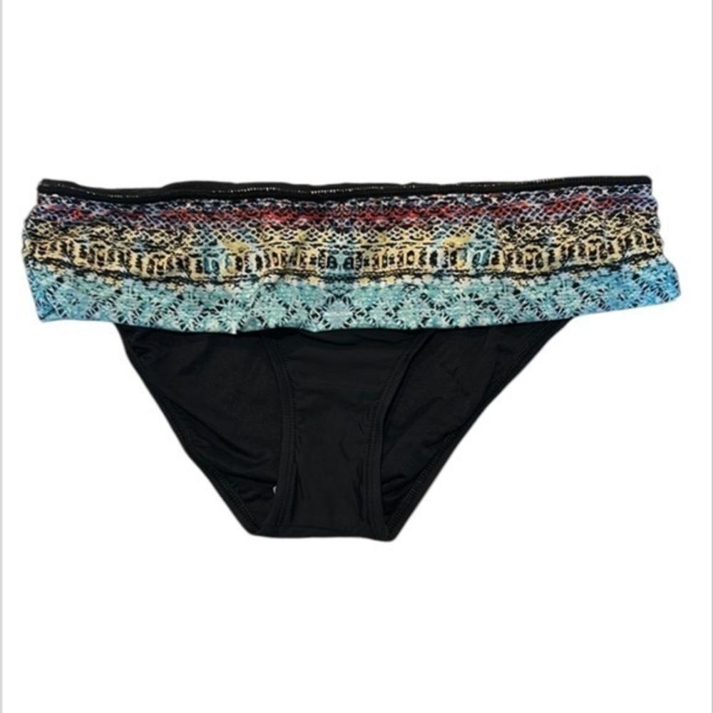 Athena Black multi bikini swim bottom size 6